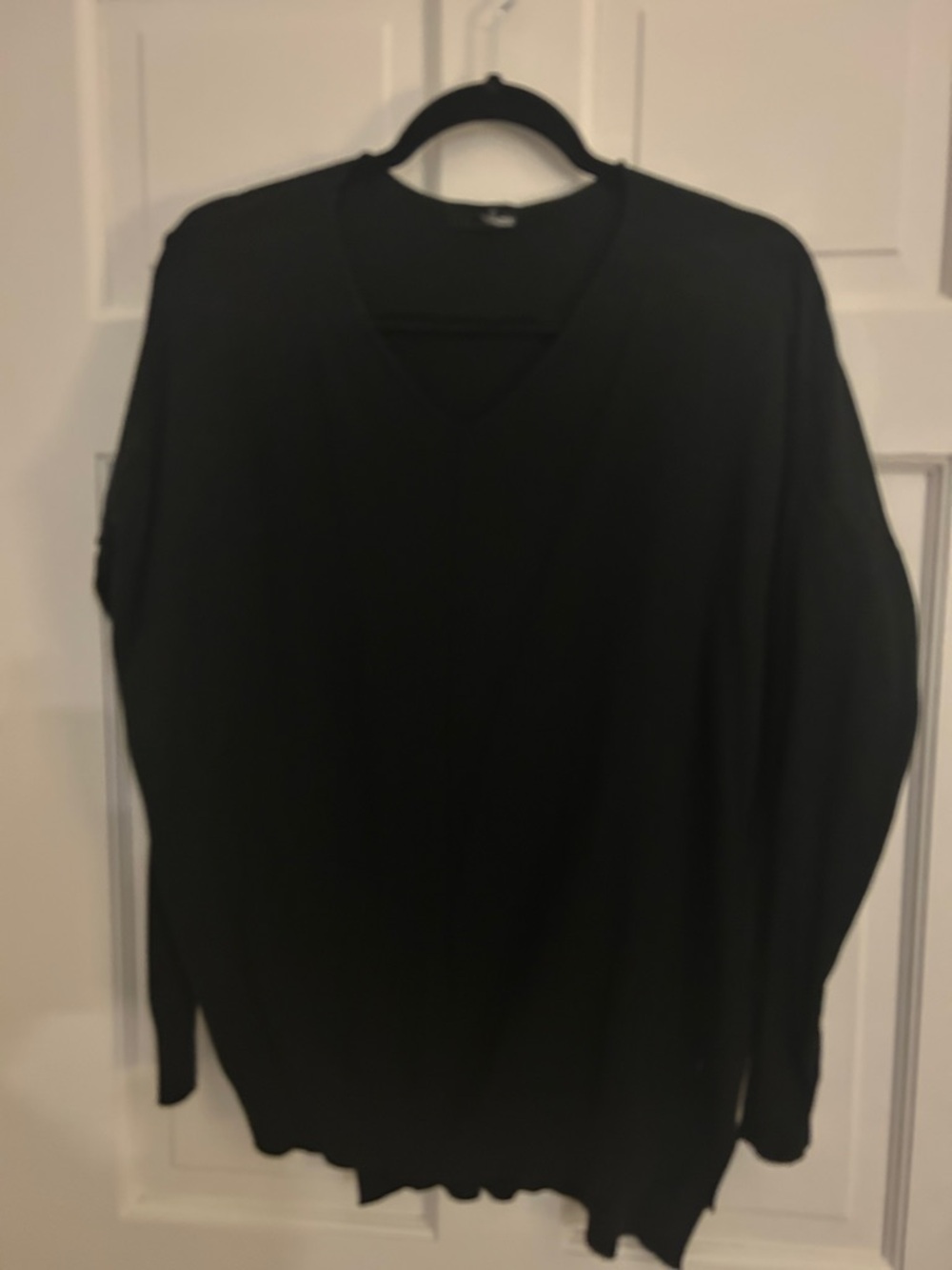 Women’s Black V-Neck Sweater — Lightweight Everyday Layer